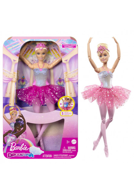Barbie svietiaca magická baletka s ružovou sukňou