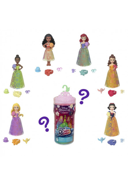 Disney Princess COLOR REVEAL kráľovská malá bábika s kvetmi asst 