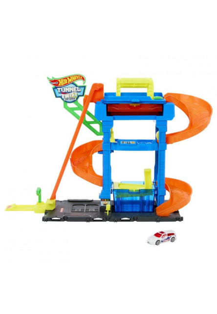 Hot Wheels City color shifters autoumyváreň s otočným tunelom  