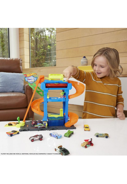 Hot Wheels City color shifters autoumyváreň s otočným tunelom  