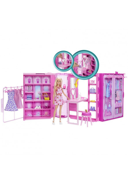 Barbie šatník snov v pastelových farbách s bábikou