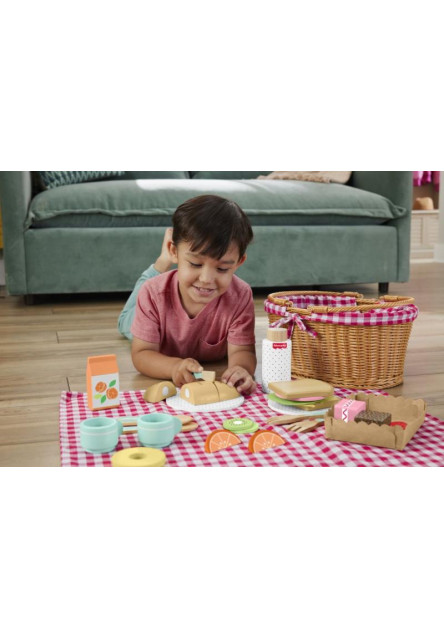 Fisher Price PIKNIKOVÝ KÔŠ S DREVENÝMI DOBROTAMI