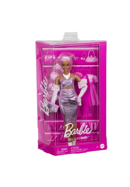 Barbie Deluxe modelka - METALICKÉ ŠATY