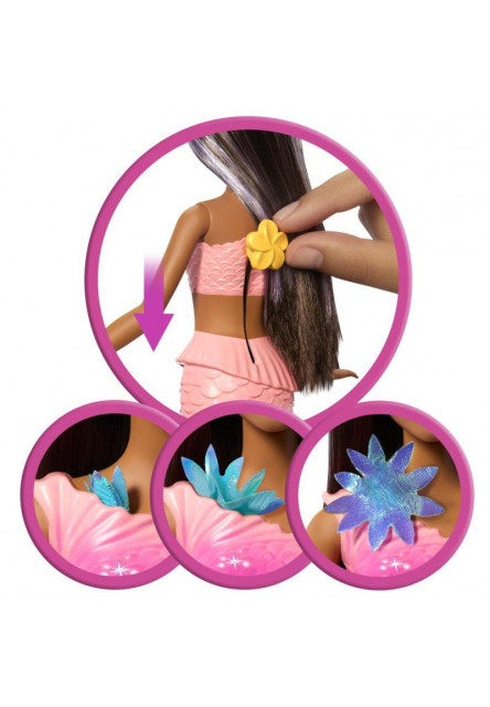 Barbie kúzelná kvetinová morská panna  - TMAVOVLÁSKA