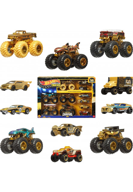 HW MONSTER TRUCKS BIGFOOT 50. VÝROČIE SET ANGLIČÁKOV & TRUCKOV