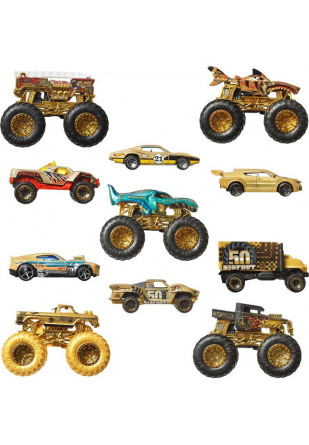 HW MONSTER TRUCKS BIGFOOT 50. VÝROČIE SET ANGLIČÁKOV & TRUCKOV