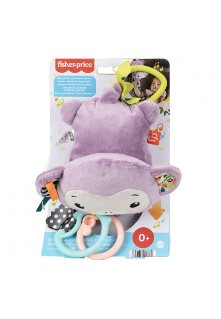 Fisher Price ZÁVESNÁ FIALOVÁ OPIČKA SO ZVUKMI