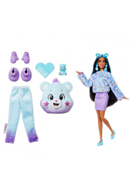Barbie CUTIE REVEAL Barbie a starostliví medvedíkovia séria 2 - FIALOVÁ