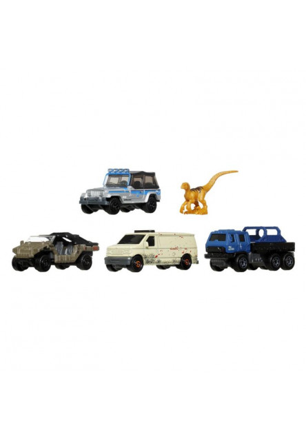 Matchbox Jurský svět 4ks angličák a dinosaurus asst 
