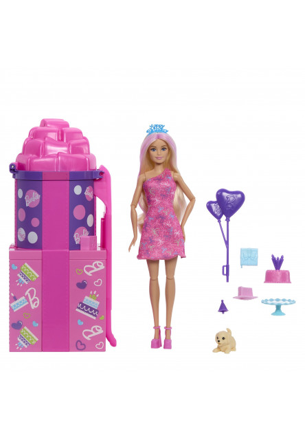 Barbie PARTY REVEAL Barbie so šmykľavkou herný set
