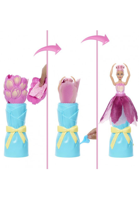 Barbie PETAL POP kvetinové prekvapenie - ružový tulipán