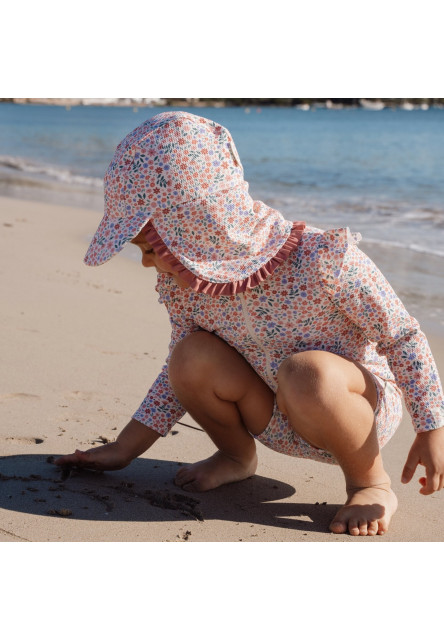 Plážová šiltovka s ochranou krku Dreamy Flowerfield veľ. 2