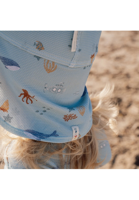 Plážová šiltovka s ochranou krku Ocean Friends veľ. 1