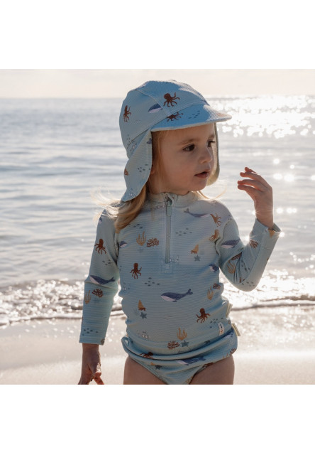 Plážová šiltovka s ochranou krku Ocean Friends veľ. 2