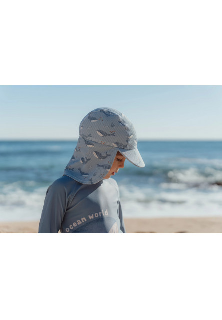 Plážová šiltovka s ochranou krku Ocean Splash veľ. 2