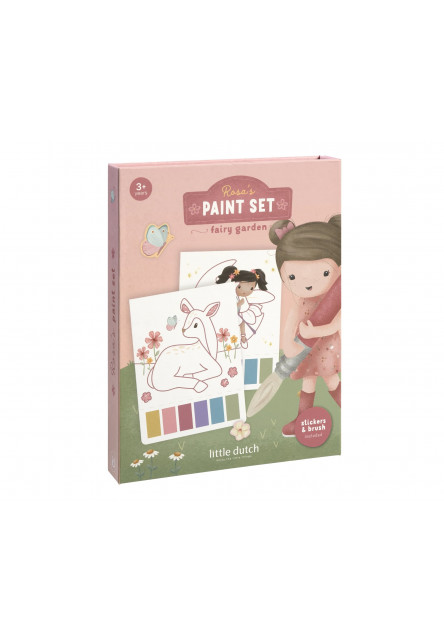 Omaľovánky s vodovkami a samolepkami Rosa Fairy Garden