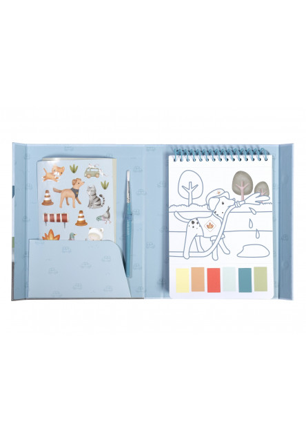 Omaľovánky s vodovkami a samolepkami Jim Doprava