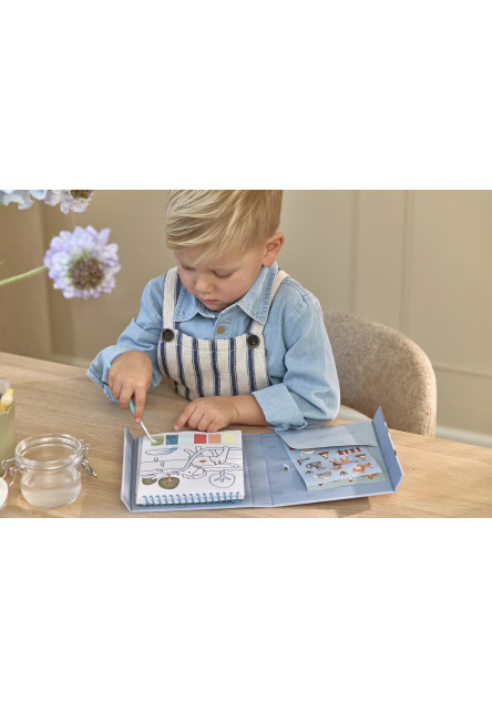 Omaľovánky s vodovkami a samolepkami Jim Doprava