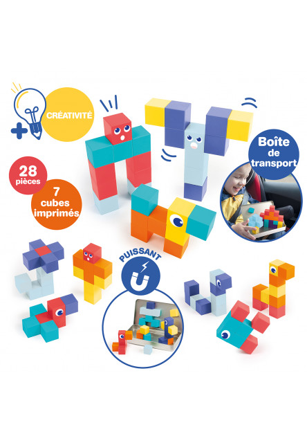 Magnetická stavebnica kocky 28 ks