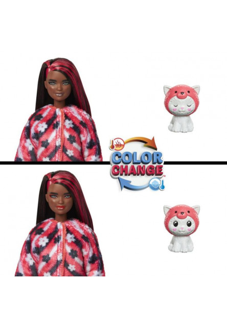 Barbie CUTIE REVEAL Barbie v kostýme - mačiatko v červenom kostýme Pandy