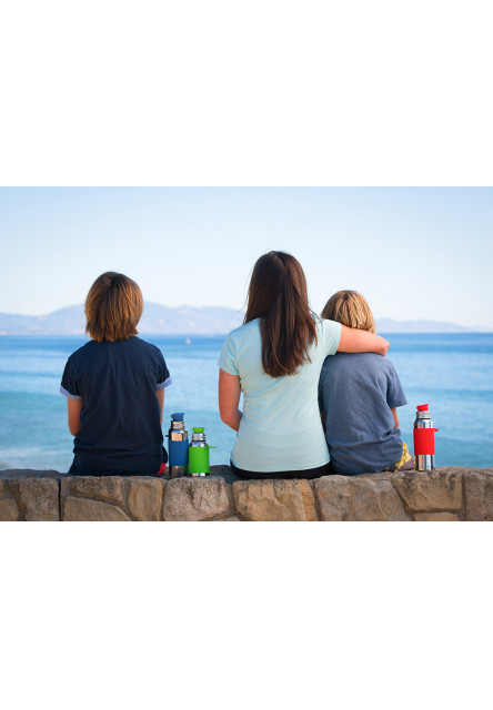 Nerezová fľaša so športovým uzáverom 550ml (Oranžovo-biela)