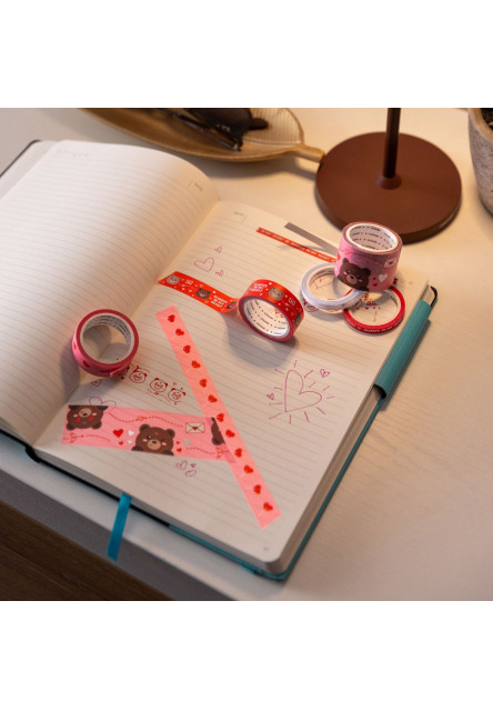 Set 5 lepiacich papierových pások Legami - Tape By Tape - Teddy Bear