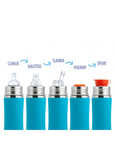 Nerezová fľaša so športovým uzáverom 325ml (Aqua)