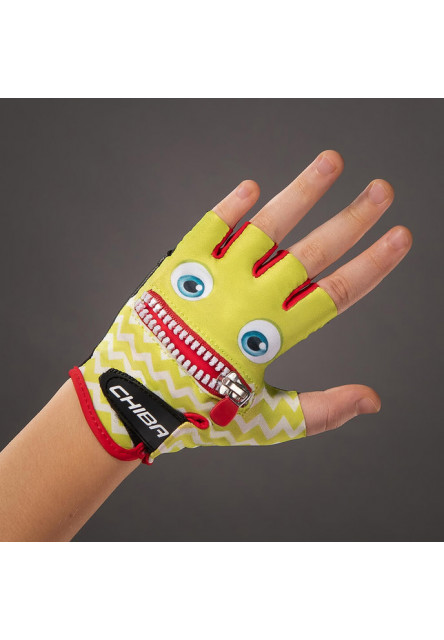 Chiba Detské cyklistické rukavice Cool Kids FACE M