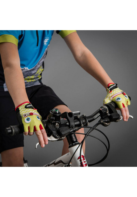 Chiba Detské cyklistické rukavice Cool Kids FACE S