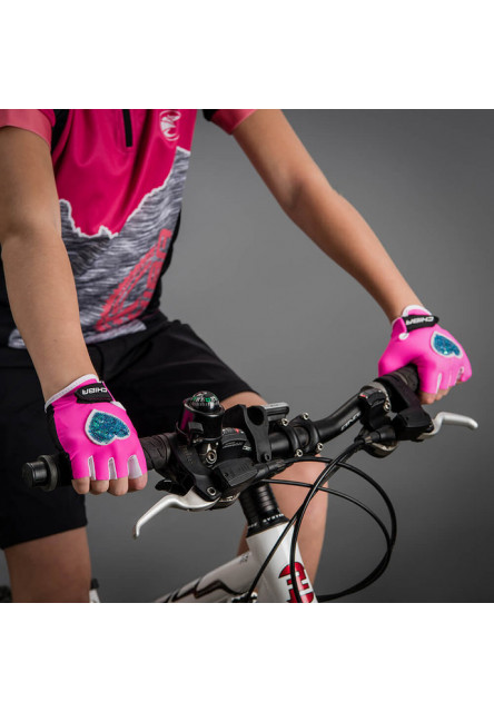 Chiba Detské cyklistické rukavice COOL KIDS HEART L