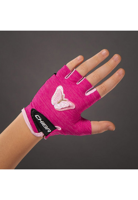 Chiba Detské cyklistické rukavice Cool Kids butterfly L