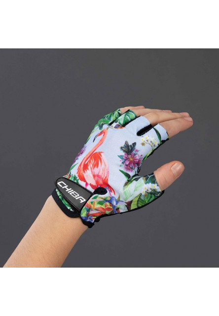 Chiba Detské cyklistické rukavice COOL KIDS Flamingo S