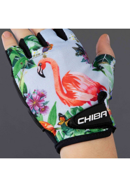 Chiba Detské cyklistické rukavice COOL KIDS Flamingo S