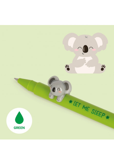Gélové pero Legami Lovely Friends - Gel Pen With Animal Decoration - Koala - 0,5 mm - Green Ink