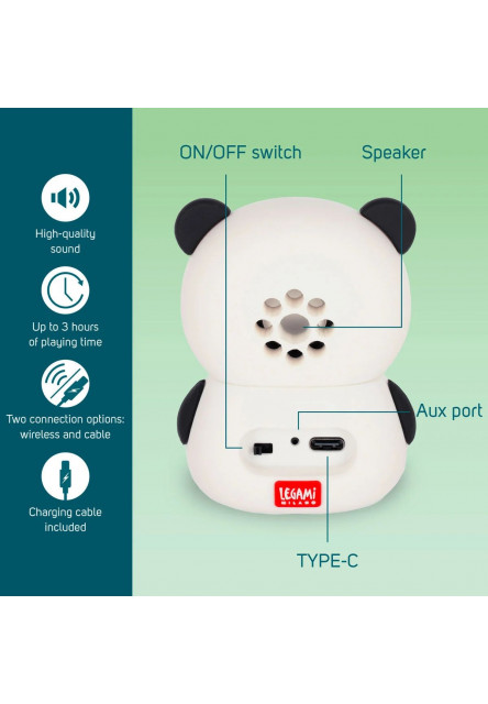 Reproduktor 2 v 1Legami The Sound Of Cuteness - Wireless Speaker With Stand - Panda
