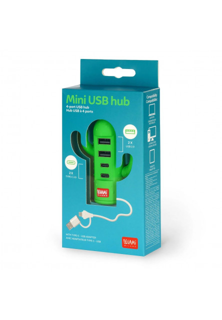 4-Port Usb Hub Legami Mini Usb Hub - 4-Port Usb Hub - Cactus