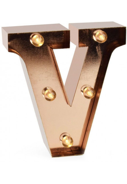 Mini dekoračné svetlo Legami Mini Decorative Light - V - Gold Rose - Letters
