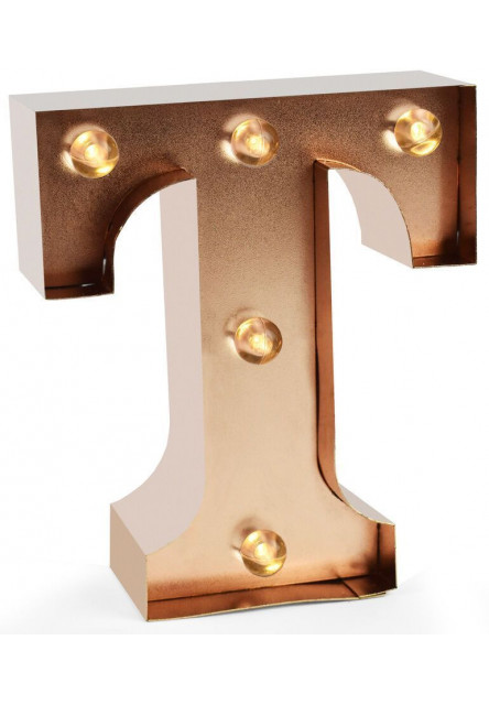 Mini dekoračné svetlo Legami Mini Decorative Light - T - Gold Rose - Letters