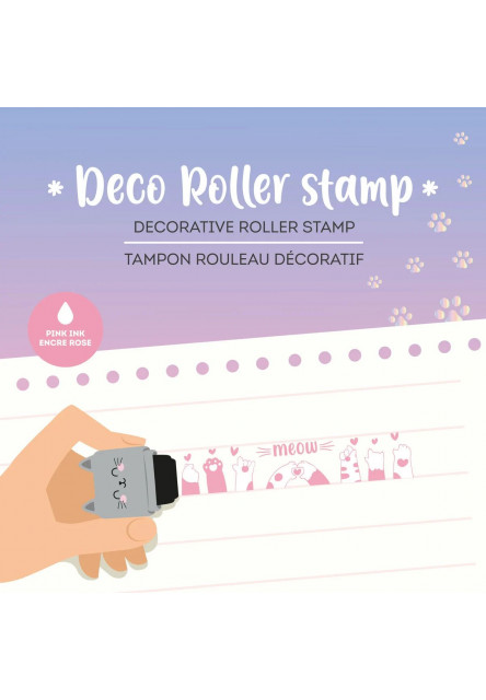 Dekoračné valčekové razítko Legami Deco Roller Stamp - Decorative Roller Stamp - Kitty - Pink Ink