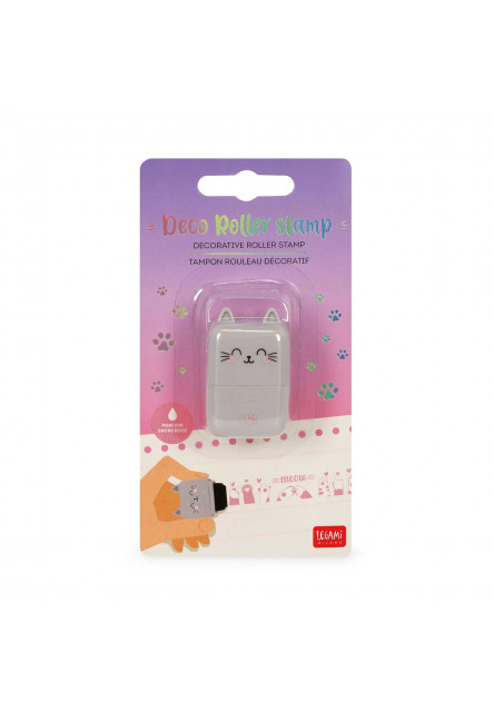Dekoračné valčekové razítko Legami Deco Roller Stamp - Decorative Roller Stamp - Kitty - Pink Ink