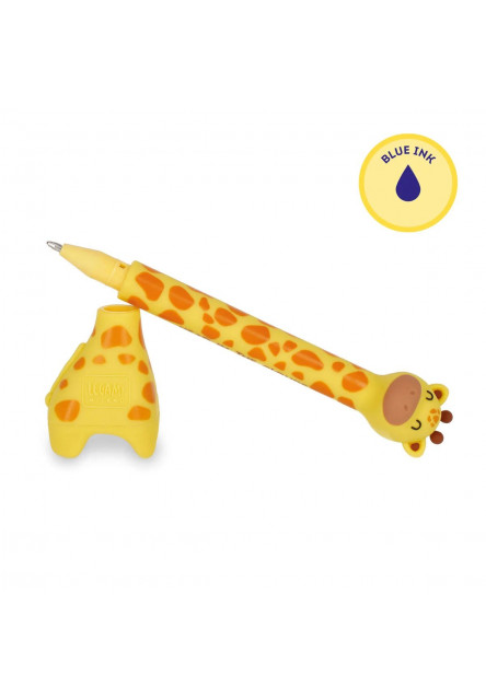 Guľôčkové pero Legami Stand-Ink Ovation - Ballpoint Pen With Base - Giraffe - 1 mm - Blue Ink