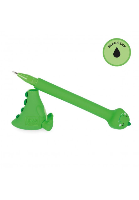 Guľôčkové pero Legami Stand-Ink Ovation - Ballpoint Pen With Base - Dino - 1 mm - Black Ink