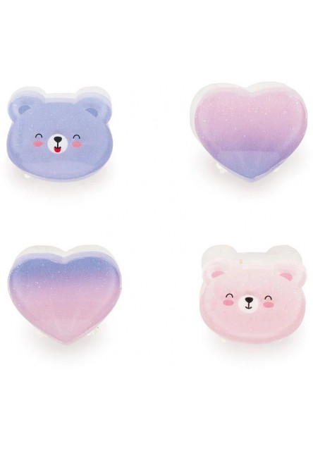 Štipce do vlasov Legami Clip Me Up! - Set Of 4 Mini Hair Clips - Teddy