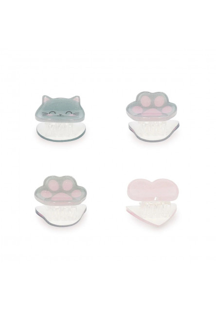 Štipce do vlasov Legami Clip Me Up! - Set Of 4 Mini Hair Clips - Kitty