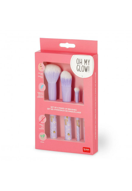 Štetce na líčenie Legami Oh My Glow! - Set Of 4 Makeup Brushes - Bee