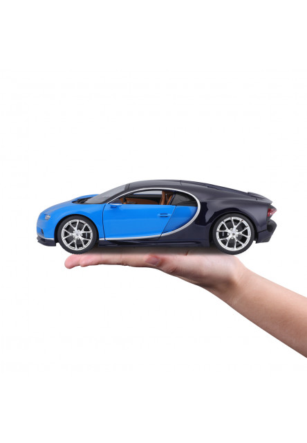 Bburago- Autá HOBBY,Bugatti Chiron, modrá, 1:18