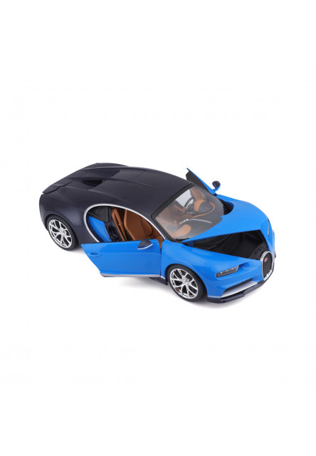 Bburago- Autá HOBBY,Bugatti Chiron, modrá, 1:18