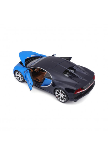 Bburago- Autá HOBBY,Bugatti Chiron, modrá, 1:18