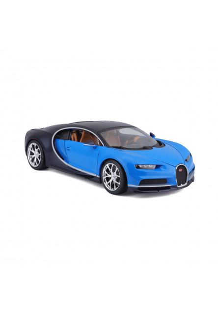 Bburago- Autá HOBBY,Bugatti Chiron, modrá, 1:18