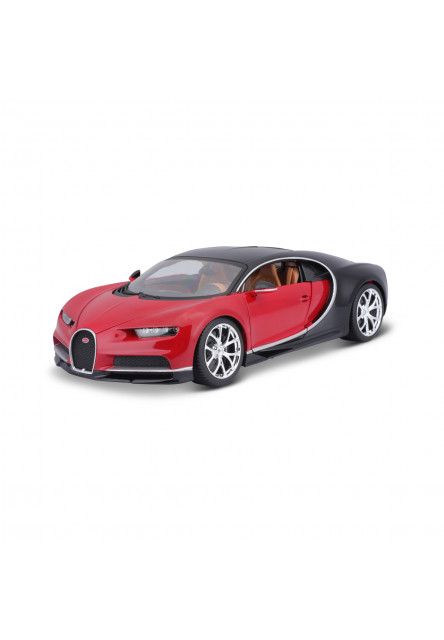 Bburago - Autá HOBBY, Bugatti Chiron, červeno-čierna, 1:18